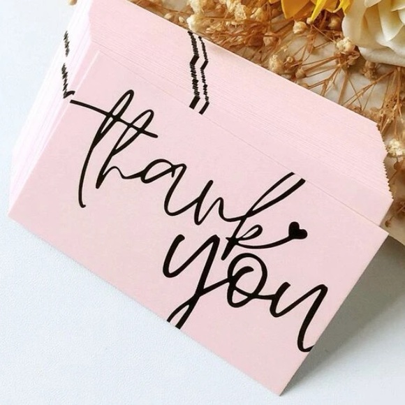50 PK Pink Thank You Cards 50 Pack Set - Picture 2 of 6